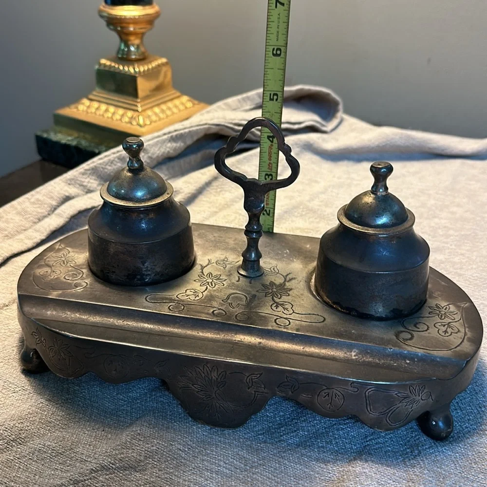 Vintage Brass Inkwell from India 🇮🇳
